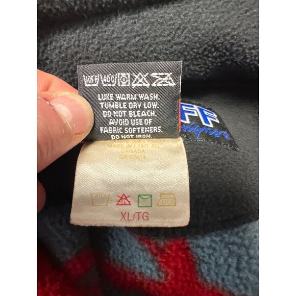 Banff Designs Polartec Fleece Jacket Red Black Pattern Full-Zip Men's Size XL - Picture 7 of 9